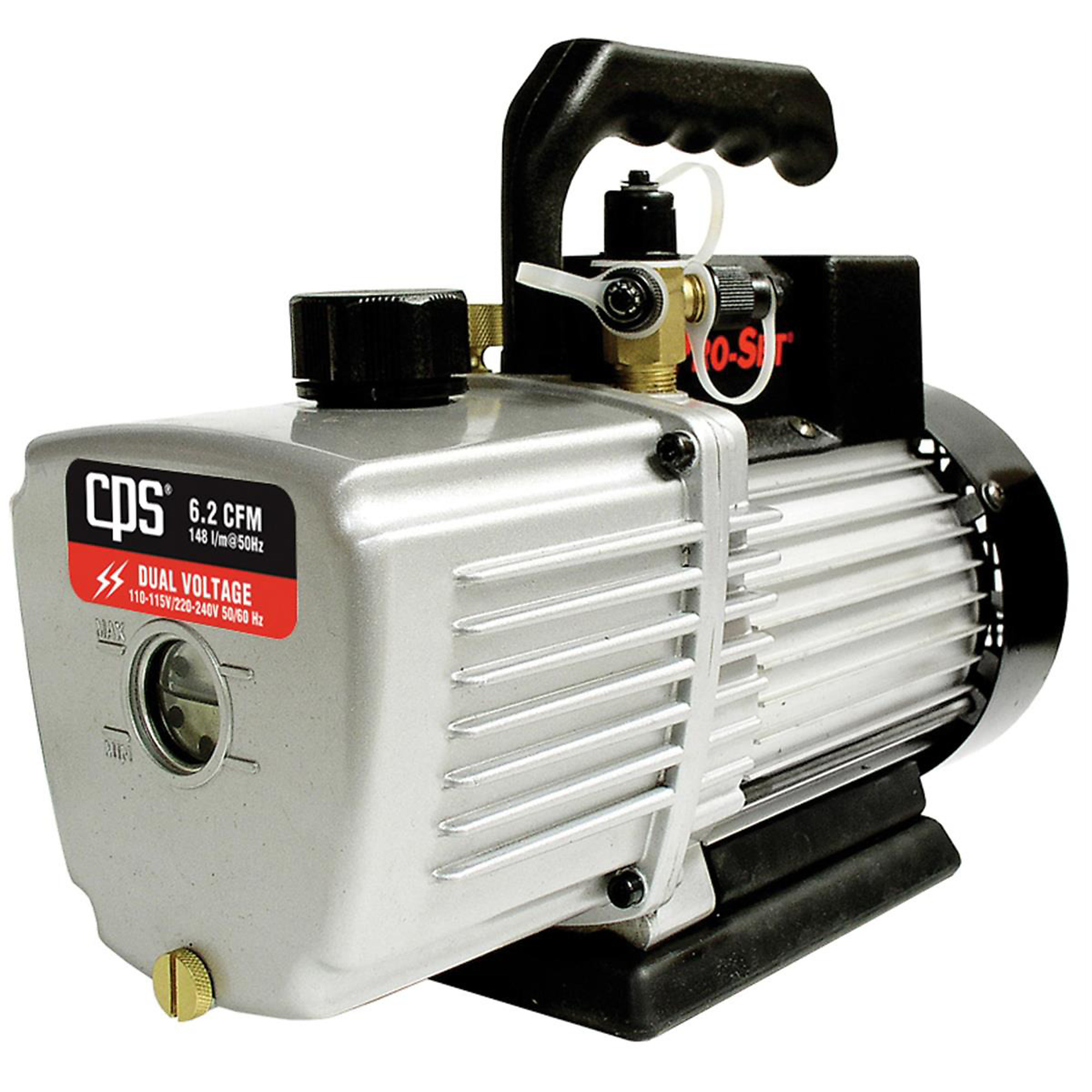 CPS Products 2-Stage Vacuum Pump — 6.25 CFM, 1/2 HP, Dual Voltage, Model# CPSVP6D